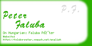 peter faluba business card